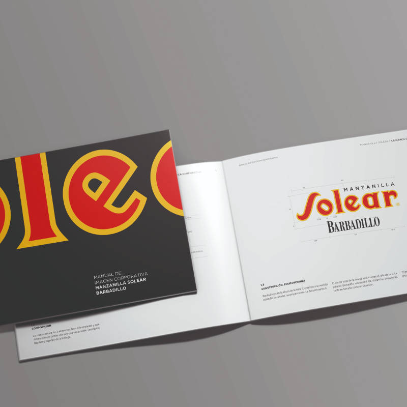 Manual de identidad de marca de restyling de Manzanilla Solear de Bodegas Barbadillo