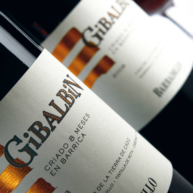 Diseño de etiqueta Vino Gibalbín 8 meses barrica