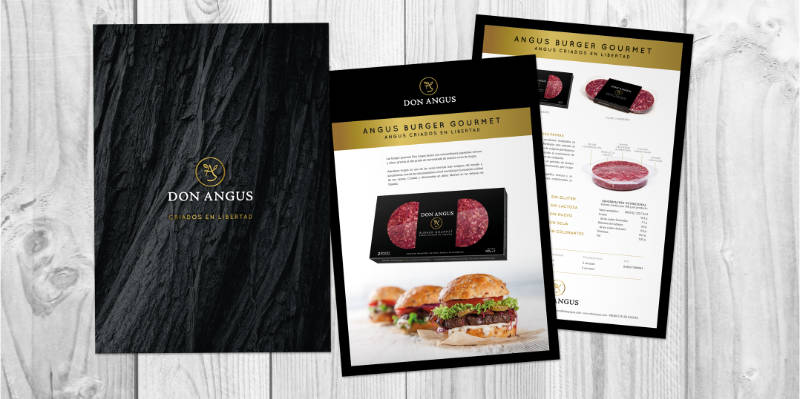 Imagen gráfica corporativa de Don Angus diseñada para branding alimentario