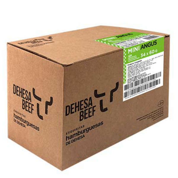 Packaging para mini hamburguesas de vacuno Dehesa Beef con diseño creativo de Empacke