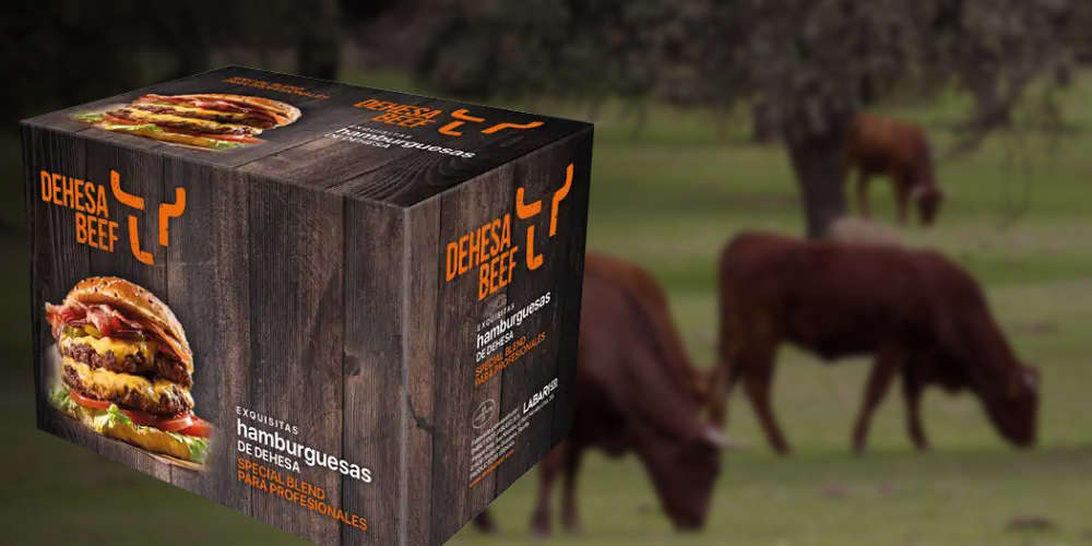 Packaging premium en cartón reciclado para hostelería Dehesa Beef