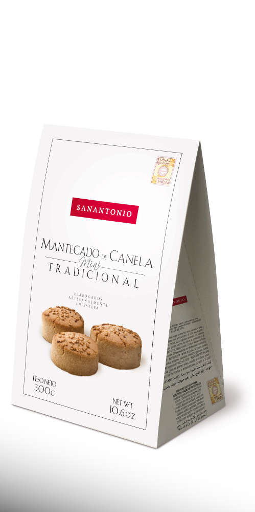 Caja vertical de mantecados San Antonio en envase gourmet