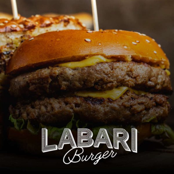 Fotografía de hamburguesa gourmet Labari para diseño publicitario