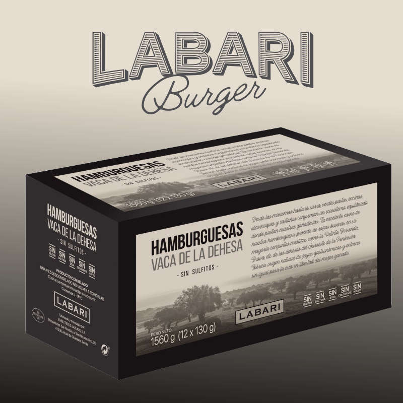 Caja de hamburguesas Labari con diseño de packaging desarrollado por Empacke