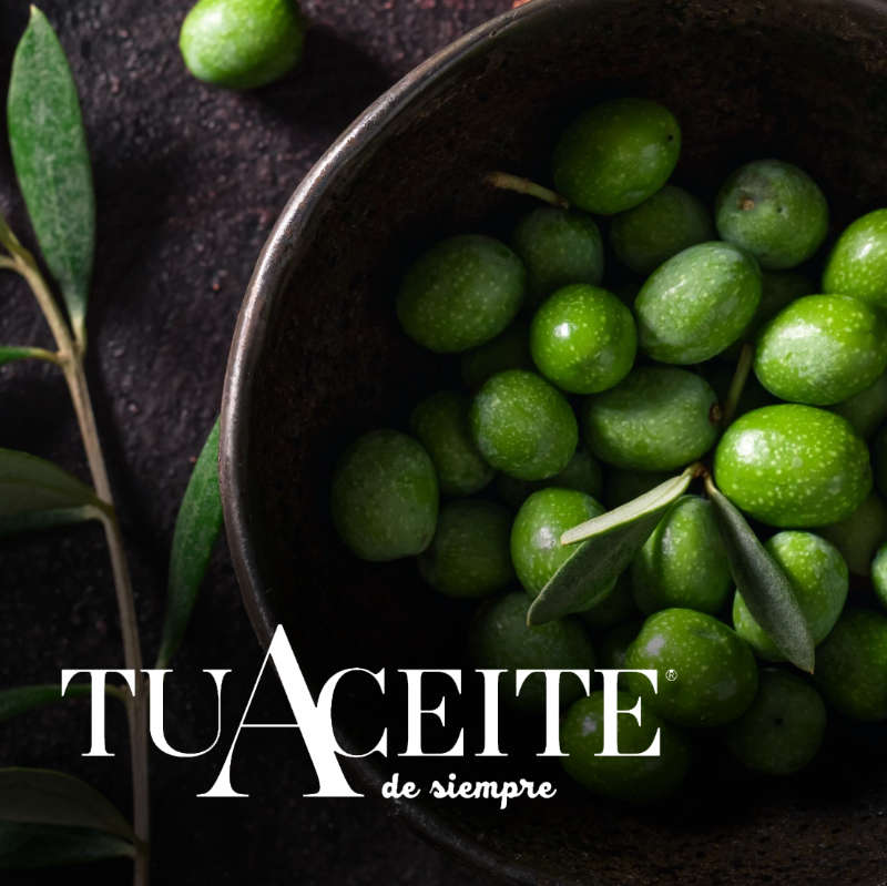 Logotipo corporativo TuAceite de siempre diseñado para identidad visual de marca de aceite de oliva