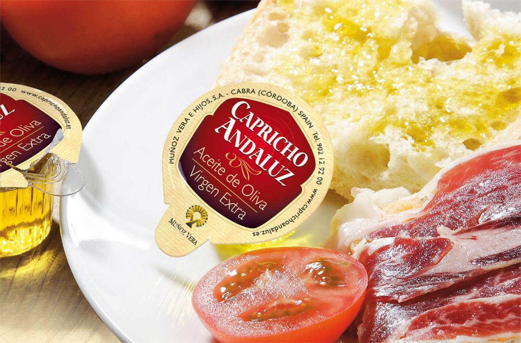 Aceite de oliva Capricho Andaluz en monodosis de un solo uso