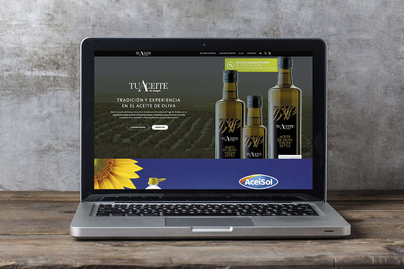 Diseño web y tienda onlineTuAceite de siempre con branding digital desarrollado por Empacke