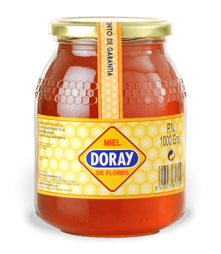 Bote de miel Doray antiguo antes de restyling