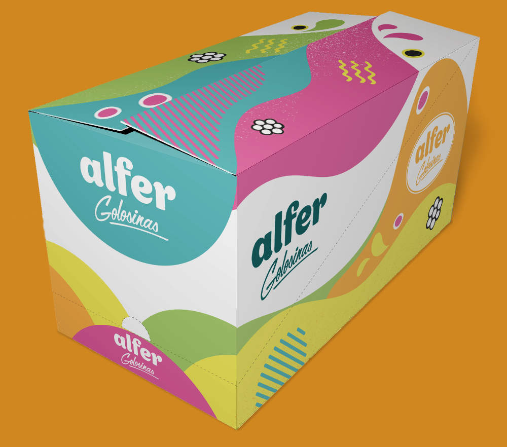 Caja expositora de bolsas de golosinas Alfer