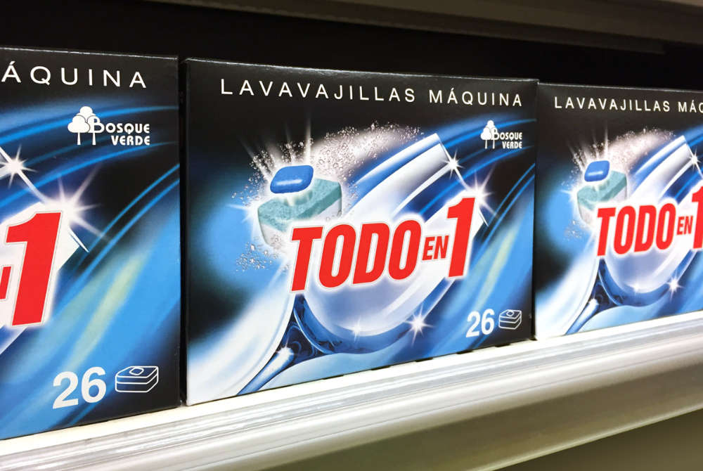 Diseño de Lavavajillas todo en 1 cartón Bosque Verde de Mercadona